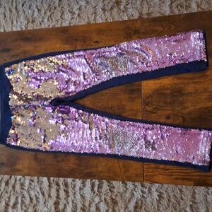 Glittery Kids Leggings - Pink and Gold